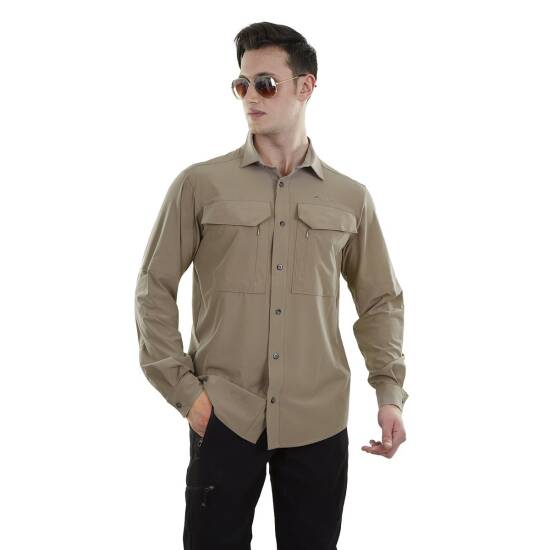 Alpinist Natriks Uzun Kollu Erkek Gömlek Sand - Alpinist