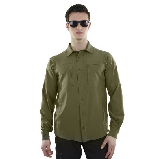 Alpinist Tegus Uzun Kollu Erkek Gömlek Haki - Alpinist