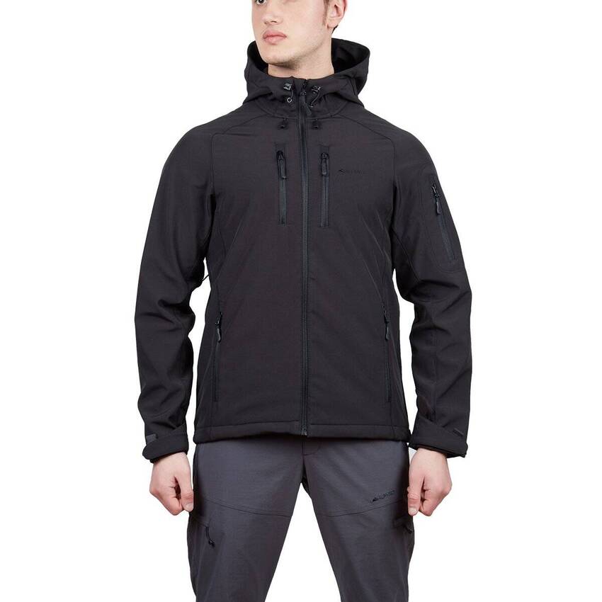 Alpinist Peak Softshell Erkek Outdoor Mont Siyah - 1