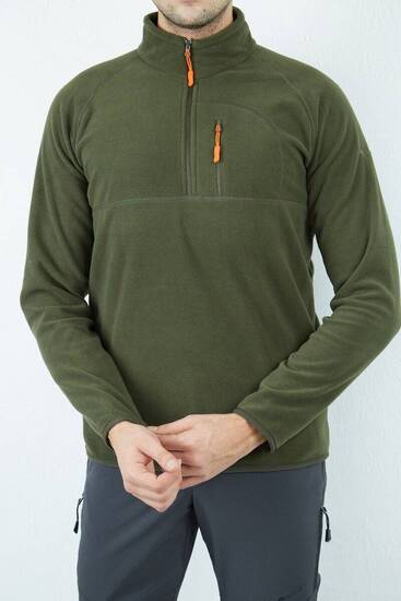 Alpinist Gamma Yarım Fermuarlı Erkek Polar Haki - Alpinist