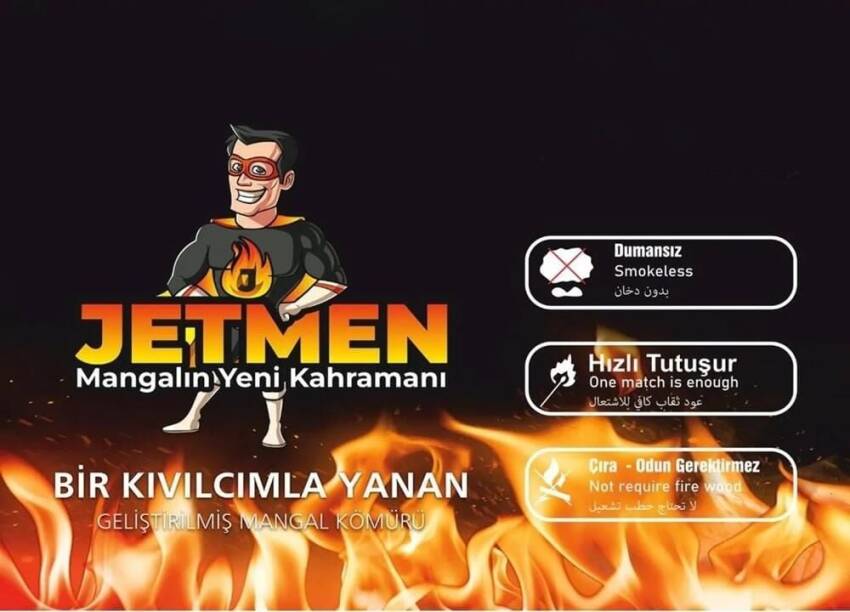 Jetmen MegaStar PRO Geliştirilmiş Mangal Kömürü 2 kg - 2