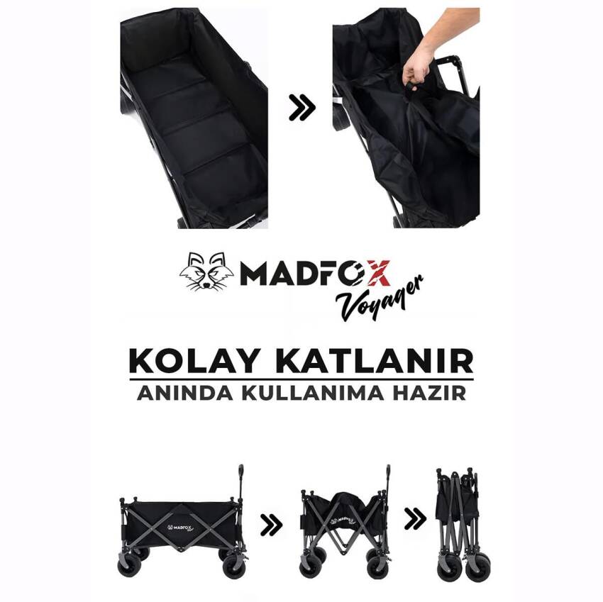 Madfox Voyager Katlanır Çok Amaçlı Yük Taşıma Arabası [Vagon] BLACK - 5