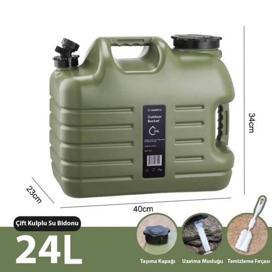 Madfox Galon Air PE Musluklu Su Bidonu 24 Litre - Madfox