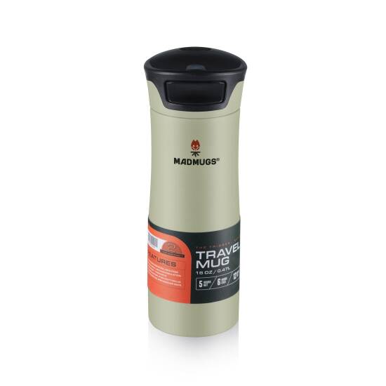 Travel Mug Termos Bardak 0.47 lt Paslanmaz Çelik Termos Haki - Madmugs
