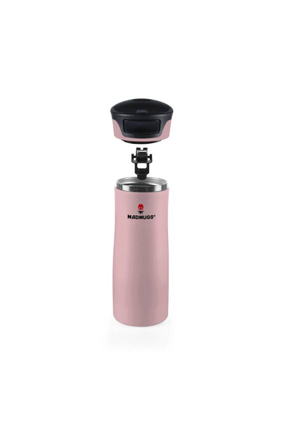 Travel Mug Termos Bardak 0.47 lt Paslanmaz Çelik Termos Toz Pembe - 3