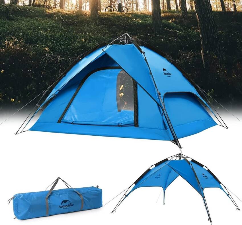 Naturehike 3 Kişilik Otomatik Kamp Çadırı MAVİ - 4