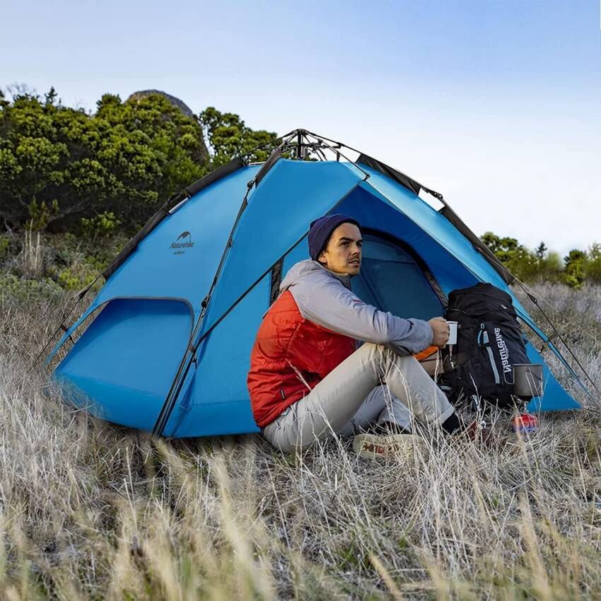 Naturehike 4 Kişilik Otomatik Kamp Çadırı MAVİ - 5