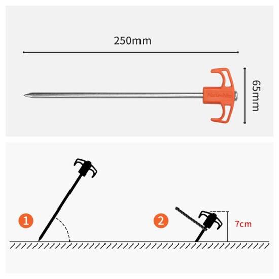 Naturehike Çadır Kazığı 25 cm ( Galvanizli Demir ) (2 Pcs) - Naturehike (1)